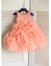 Peach Organza Ruffled Stunning Flower Girl Dress